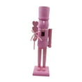 thumbnail image 3 of segolike Nutcracker Soldier Figure Decor Statue Sculpture for Outdoor Fireplace Party Pink, 3 of 9
