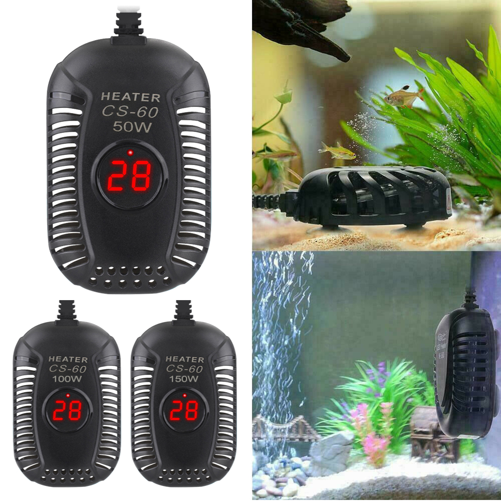 AQUANEAT 50W Submersible Aquarium Heater With Thermometer For Small Betta Tanks 5-10 Gallon