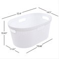 thumbnail image 2 of Idomy 4-Pack 40 L Large Plastic Laundry Hamper  with Cutout Handles, White, 2 of 7