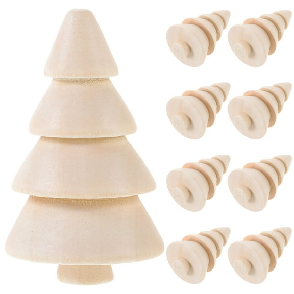 BESTYASH Unpainted Wooden Trees Khaki Christmas Decor for Home and Office