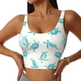 thumbnail image 2 of Haiem Turtle Pattern Womens Sports Bra - U Neck Padded Low Impact Yoga Bra Workout Crop Top Gym Moisture-Wicking Workout Vest -Medium, 2 of 9