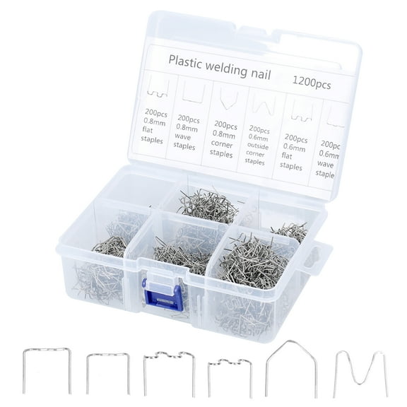 Walmeck Car Bumpers Welding Wire for Plastics Welding Machine Plastics Welders Studs Plastics Appearance Repairing Machine Staple Kit Mending Repairing Standard Pre Cut Staple Set