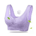 thumbnail image 1 of VISgogo Sujetador deportivo sin costuras para mujer, sujetador de ropa interior de ajuste inalámbrico, tops de encaje con hebilla lateral cruzada frontal VISgogo moda, 1 of 1
