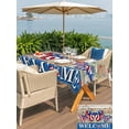 thumbnail image 4 of Outdoor Tablecloth with Umbrella Hole and Zipper, Independence Day Rectangle Table Cloth 60x102 Inch Waterproof Tablecloth, Farmhouse American Flag Butterflies Wood Picnic Table Cover for Patio, 4 of 7