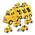thumbnail image 4 of Camión de bomberos perfecl coche de juguete portador de energía de fricción camión de transporte vehículo de juguete con luces y sonidos para niños amarillo, 4 of 8