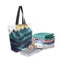 thumbnail image 2 of FORMRS Womens Canvas Tote Bag with Zipper Inner Pocket Shoulder Handbag, Blue Mountains, 2 of 7