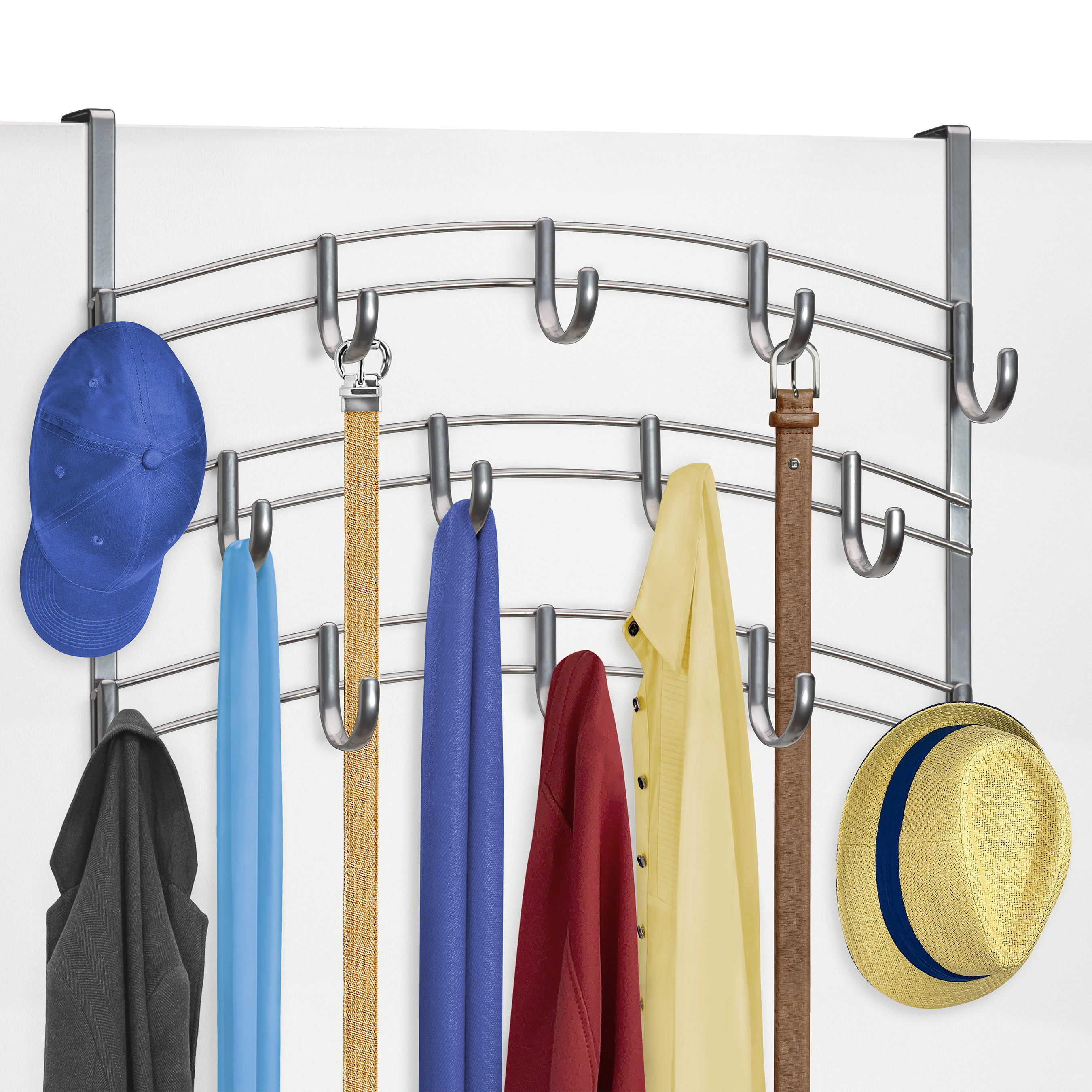 5 Hooks Metal Over The Door Hook Rack Hanger Coat Towel Clothes Hat Bag   US