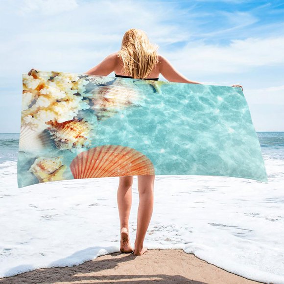 Xihbxyly Microfiber Beach Towel Super Lightweight Colorful Bath Towel Sandproof Beach Blanket Multi-Purpose Towel for Travel Swimming Pool 30x60 Inch Made In America Products Only