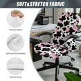 thumbnail image 6 of HELLHERO Cow Print Office Chair Covers Stretchable Decorative Gaming Chairs Slipcover Standard Size Desk Chair Cover Washable Pink, 6 of 7