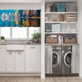 thumbnail image 3 of LALILO Kitchen Curtain Valance Red Poppies Color Flower Water Rod Pocket Window Curtain 52"x 18" Set of 2, 3 of 7