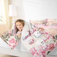 thumbnail image 4 of Manfei Cute Cartoon Snowman Bedding Comforter Set for Kids Girls, Chic Pink Rose Flower Twin Comforter Sets, Merry Christmas Gifts Bedding Set, Ultra Soft Home Decor, 2pcs Reversible, 4 of 8