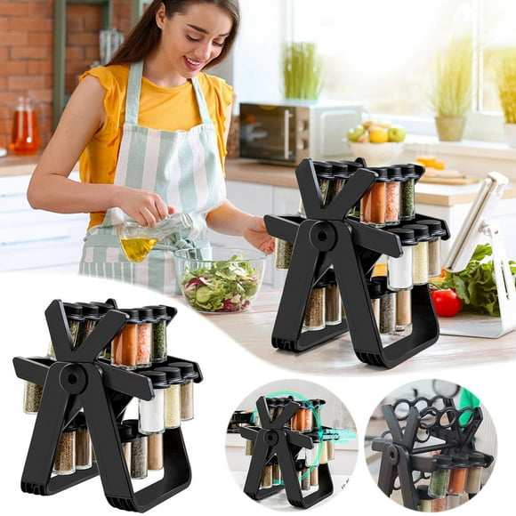 Clearance! KITTEHIGM Spice Bottle Rotating Spice Rack 18PCS Seasoning Bottle Seasoning Jar Spice Jar Seasoning Bottle Kitchen Gadgets Lightning Deal Bargain Finds