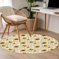 thumbnail image 4 of Small Round Rug 3Ft Washable Non-Slip, Vintage Sunflower Circle Area Rugs for Living Room Bedroom, Summer Botanical Farmhouse Floral Indoor Floor Mats Carpet Runner for Home Decor, 4 of 8