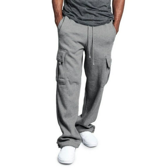 Men Long Casual Sport Pants Slim Cargo Trousers Running Joggers Gym Sweatpants