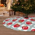 thumbnail image 6 of Lsque Sweet Red Fruit Print Christmas Tree Skirt, Tree Skirt with Ties or Velcro, Perfect for Holiday Decorations, Halloween, and New Year-30", 6 of 7
