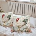 thumbnail image 7 of Waterproof Throw Pillow Covers Set of 2, 16x16 Inch Vintage Rooster Decorative Pillowcases Outdoor Pillow Slip Cushion Covers Set for Couch Tent Watercolor White Animals Spring Floral, 7 of 7