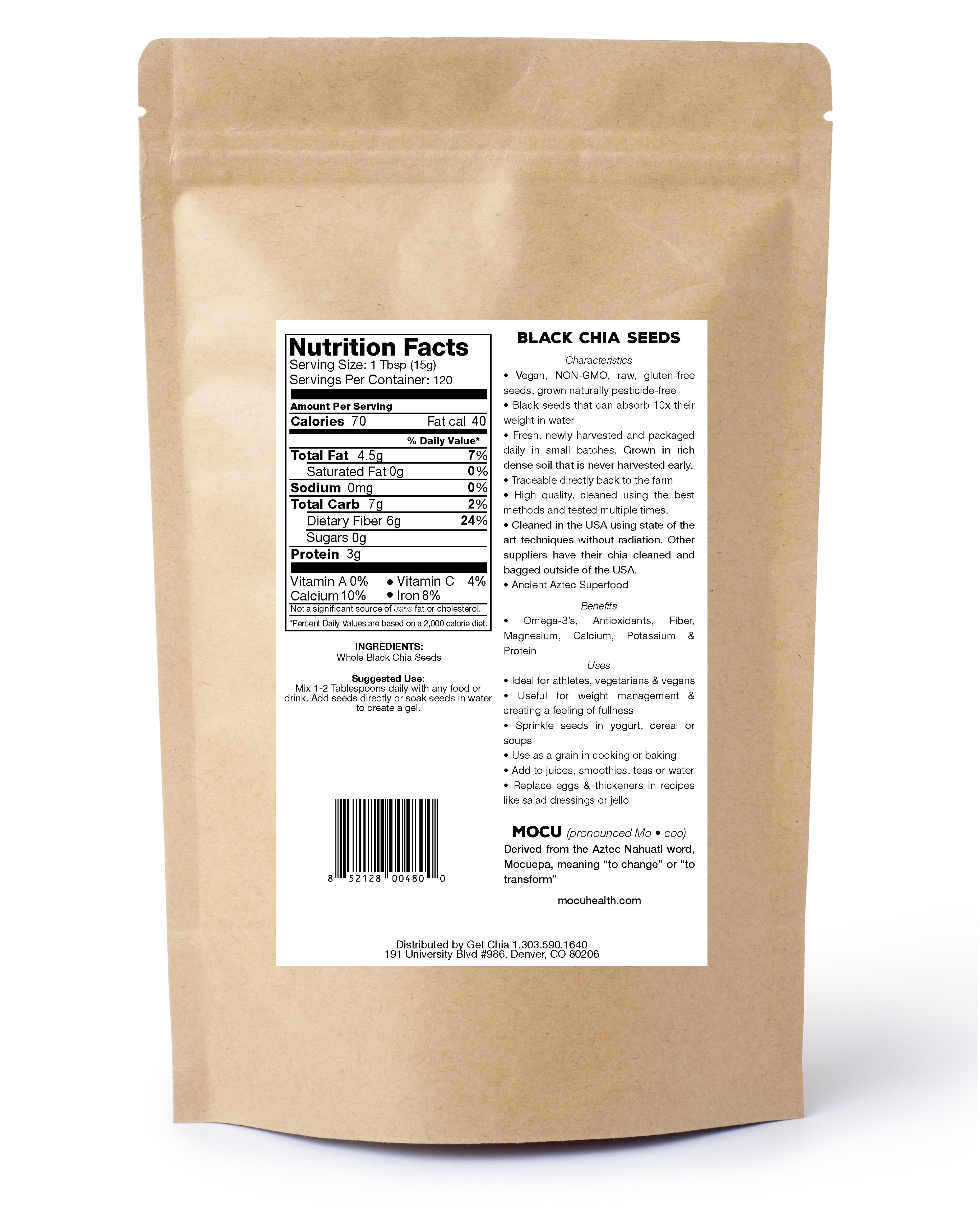 MOCU NON-GMO Black Chia Seeds 4LB