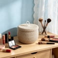 thumbnail image 6 of Virelaxpo Foldable Storage Basket with Lid Cotton Rope Handles Polka Dot Pattern for Closet Shelves Blanket Clothing Home Organization, 6 of 6