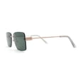 thumbnail image 4 of Womens Slick Minimal Luxury Rimless Rectangle Retro 90s Sunglasses Gold Green, 4 of 4
