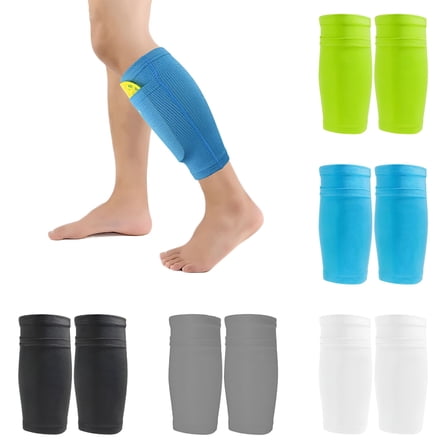 TELOLY 1 Pair Adult Kids Soccer Protective Leg Sleeves Calf Support Socks Shin Guard