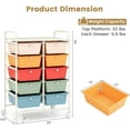 thumbnail image 3 of XgoodX 10-Drawer Rolling Storage Cart, Storage Organizer Cart with Lockable Wheels, Beauty Salon Movable Utility Cart for School, Office, Home, (Macaroon Colorful), 3 of 8