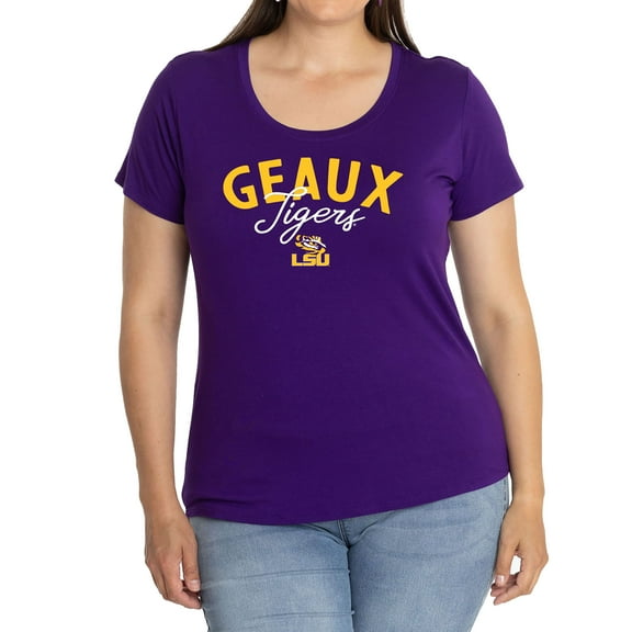 Women's Purple LSU Tigers Scarlet Scoop Neck T-Shirt