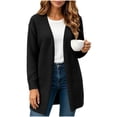thumbnail image 2 of Binmer Women’s V Neck Open Front Long Knit Cardigan Long Sleeve Casual Mid Length Outerwear,Sizes S-2XL, 2 of 9