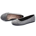 thumbnail image 2 of Ataiwee Women's Wide Width Flat Shoes, Classy Soft Round Toe Cross Line Design Ballet Flats.(2109002,GR/MF,13 Wide), 2 of 7