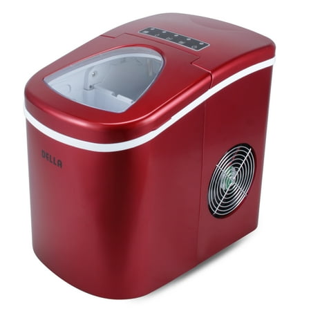 DELLA Portable Electric Ice Maker Up to 26 Pounds per Day 2 Cube Sizes, Red