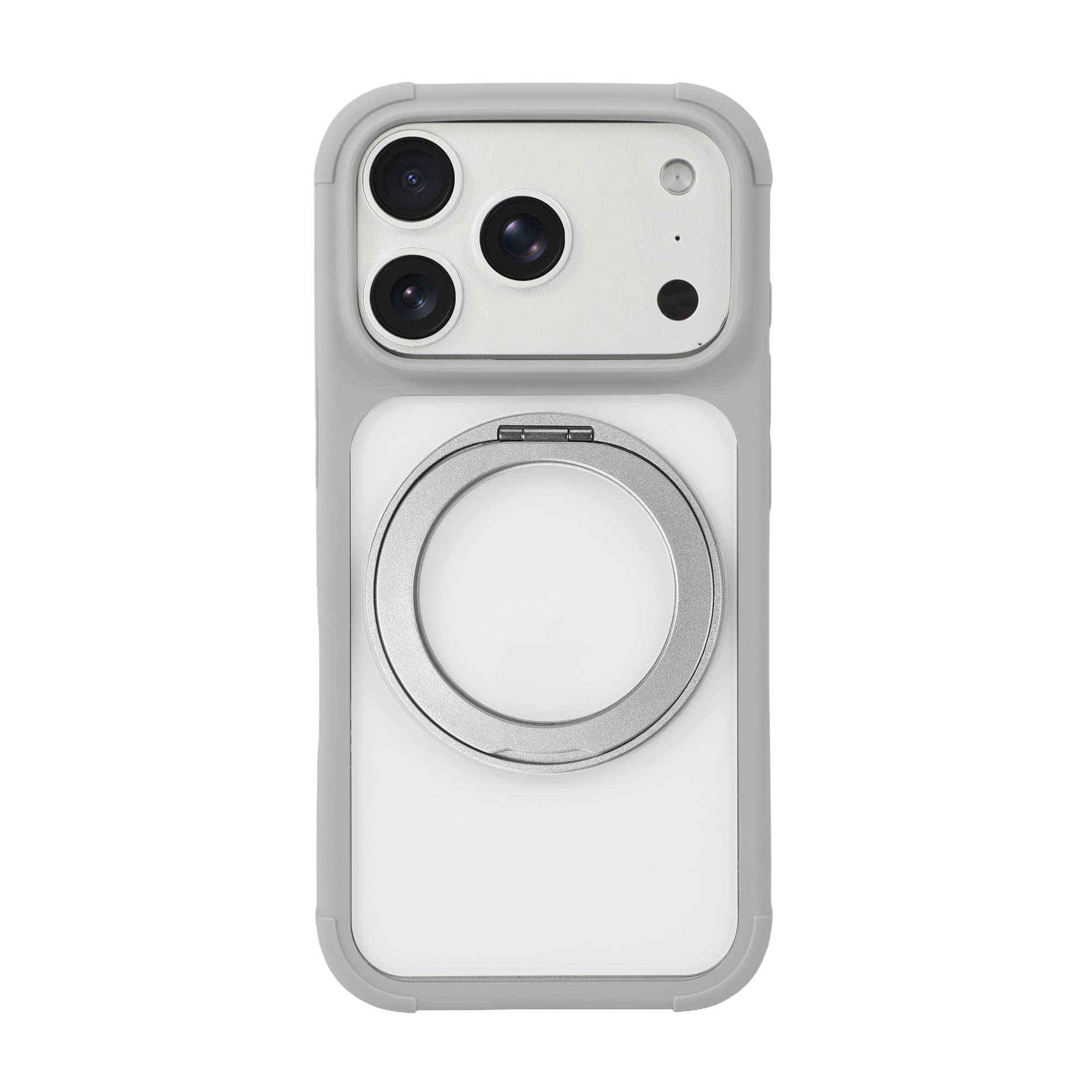 onn iPhone 18 Pro and iPhone 17 Pro Bumper Phone Case with MagSafe & 360° Ring Kickstand, Clear