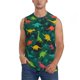 thumbnail image 1 of Fotbe Colorful Dinosaurs Men's Camiseta sin Mangas Estampada para Hombres, Playera Casual para Gimnasio, Entrenamiento, Playa-Small, 1 of 7