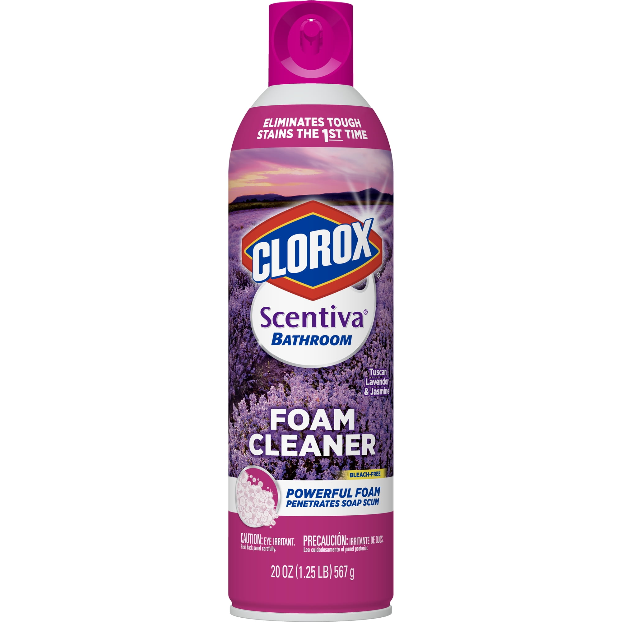 Clorox Scentiva Bathroom Foam Cleaner - Foaming Aerosol Multi-Surface Cleaner - Tuscan Lavender Jasmine - 20 oz