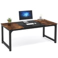 thumbnail image 1 of Fnova 63'' Executive Desk, Large Home Office Computer Desk with Thickened Metal Frame, Sturdy Writing Table, Multipurpose for Dining, Conference & Home Office, 1 of 9