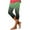 Green, variant on VERUGU Capri Yoga Pants for Women Stretch Fashion Print Sports Capris Casual Slim Cropped Pants Green M