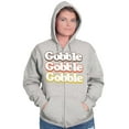 thumbnail image 4 of Gobble Gobble Thanksgiving Turkey Unisex Fleece Graphic Zip Up Hoodie Brisco Brands 2X, 4 of 5