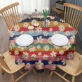 thumbnail image 3 of Pioneer Flower Floral Print Pattern Round Tablecloth 60"x60",Wrinkle Wipeable Table Cloth for Kitchen Dining Room Picnic Patio Party, 3 of 6