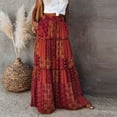 thumbnail image 2 of Skirts for Women Trendy Summer Casual High Waist Tie Paisley Print Long Maxi Skirt 2025, 2 of 5