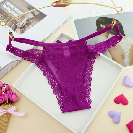 

YDKZYMD Womens Panties Hollow out Low Rise Lace See Through Sexy Transparent G-String Underwear One size