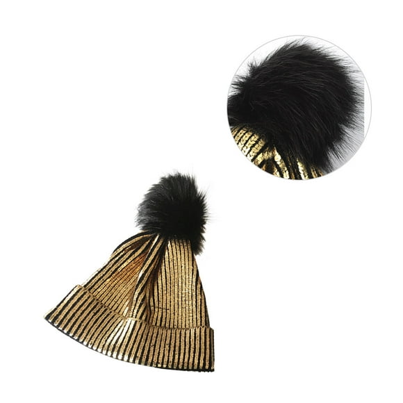 facefd Women Beanie Hat Ladies Knitted Warm-keeping Cap Outdoor Cycling winter beanie cap Hiking Winter Hip-hop Hat, Gold