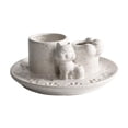 thumbnail image 4 of Porta incienso, decoración del hogar, centros de mesa, adorno de mesa, plato de vela de gato, portavelas de cerámica para sala de estar, casa de té Manchas negras, 4 of 8