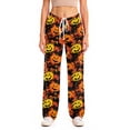 thumbnail image 7 of Zydvens Women Halloween Pajama Pants Wide Leg Lounge Wear with Pockets Soft Elastic Waist Drawstring Sleepwear Bottoms Splatter Pumpkin Print Costume Cosplay Party S-3XL, 7 of 7