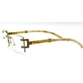 thumbnail image 3 of Clear Sunglasses Gold Metal Woody Retro Hiphop Style, 3 of 4