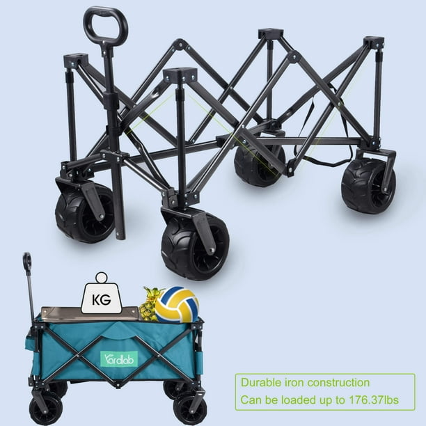  GDLF Fishing Cart Beach Carts Heavy Duty Foldable  Collapsible Wagon