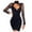 Black, variant on IROINNID V-Neck Dress For Women Sleeveless Lady Fashion Part club Party Wedding vented Dress Short Solid Color Sheath Dress