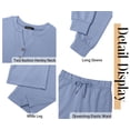 thumbnail image 6 of Fantaslook Fall Fashion Two Piece Lounge Sets for Women Henley V Neck Vacation Travel Outfit Casual Wide Leg Pants Matching Sets Women Clothing, 6 of 8