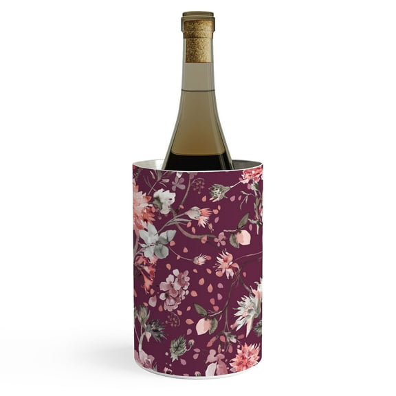 Society6 Ninola Design Romantic Bouquet Purple Wine Chiller