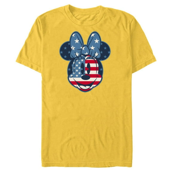Disney Minnie Mouse Vintage Americana Fourth of July - Short Sleeve Blended T-Shirt for Adults - Customized-Yellow