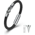 thumbnail image 6 of Infinity Cremation Jewelry Together Knot Infinity Urn Bracelet for Ashes for Women Men Keepsake Memorial Braided Leather Wristband Cuff Bracelet 20CM-24CM, 6 of 7