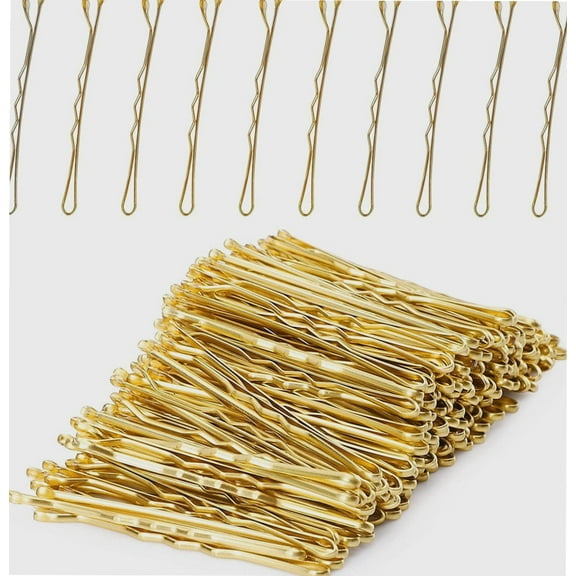 Bobby Pins, 200Count Blonde Hair Pins Hairpins with Box for Women Lady Girls Kids Hair Grips Invisible Wave Hairgrip Barrette Hairclip Bulk Hair Accessories (Blonde 5.2CM)