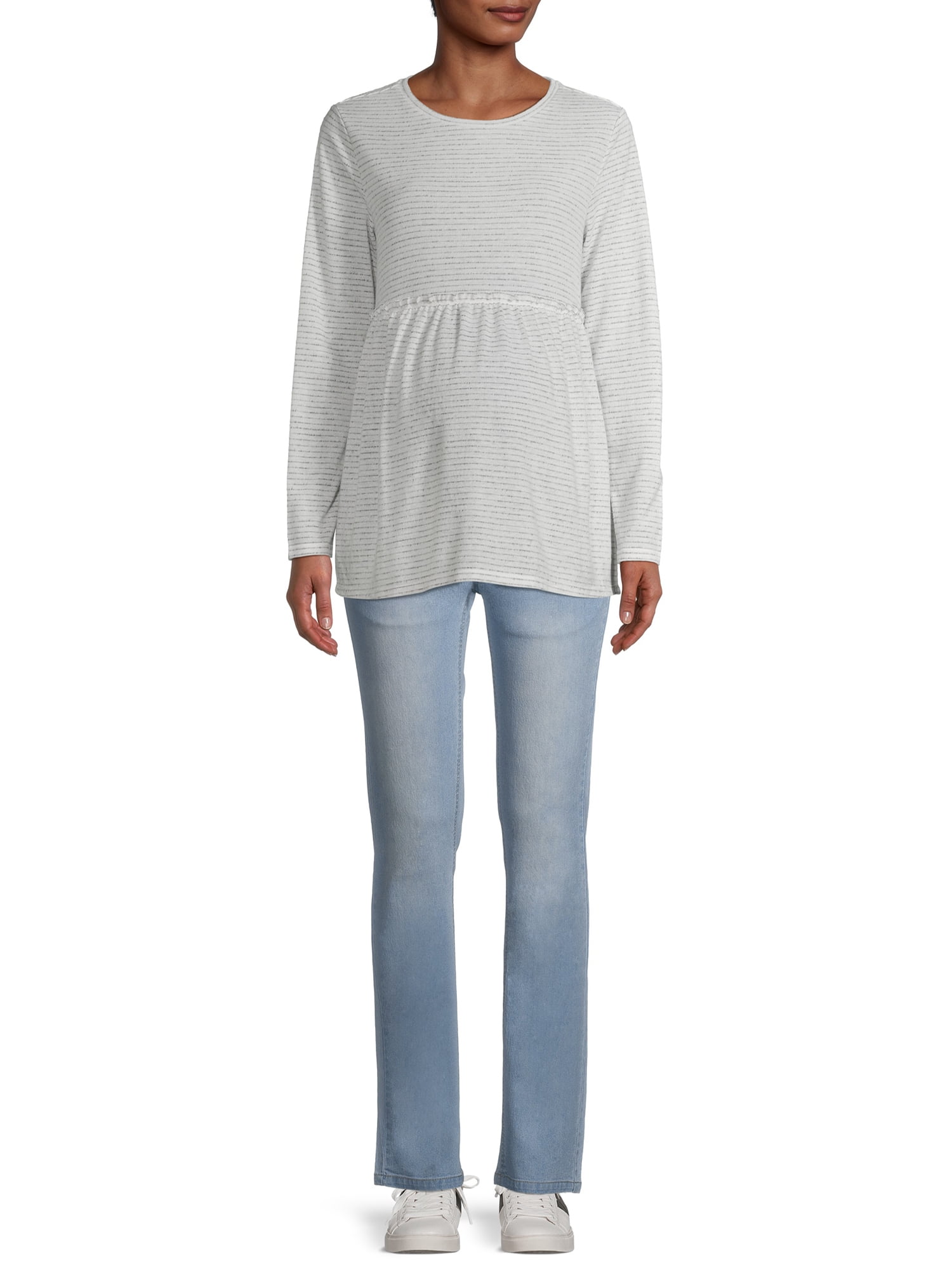 Oh! Mamma Maternity Women's Straight Leg Jeans with Demi Panel (Women's & Women's Plus)